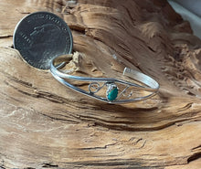 Sterling Silver Baby Cuff Bracelet w/ Kingman Turquoise