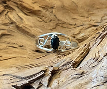 Sterling Silver w/ Jet Stone Ring size 8.5
