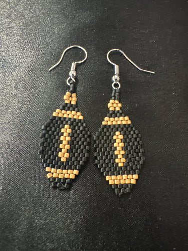 Beaded Football Earrings