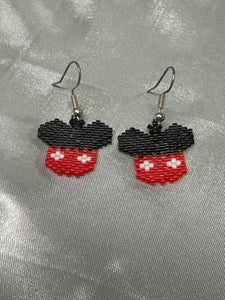 Brick Stitch Beaded Dangle Earrings