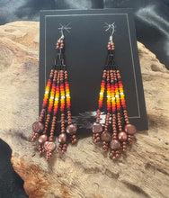 Beaded Dangle Earrings 2.75"