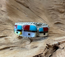Sterling Silver w/ Multi Color Stones Ring size 7
