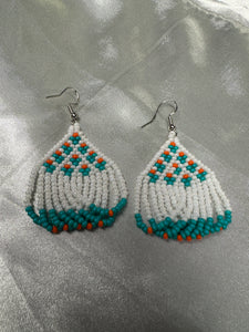 Brick Stitch Beaded Dangle Earrings