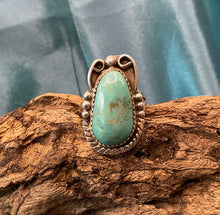 Sterling Silver w/Nevada Green Turquoise Ring size 7.5