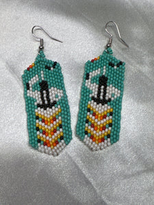 Brick Stitch Beaded Dangle Earrings