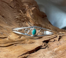 Sterling Silver Baby Cuff Bracelet w/ Kingman Turquoise