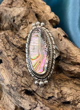 Sterling Silver w/ Abablone Shell ring size 7.5