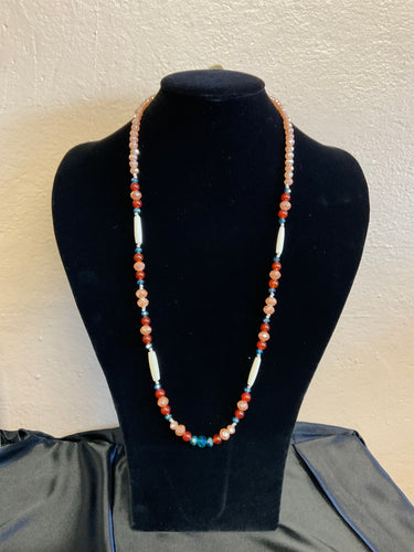 Hair Pipe and Glass Beads Necklaces