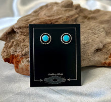 Turquoise & Different Stone Sterling Silver Small Stud Earrings