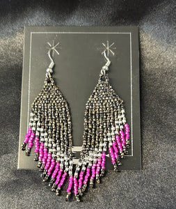 Beaded Dangle Fringe Earrings