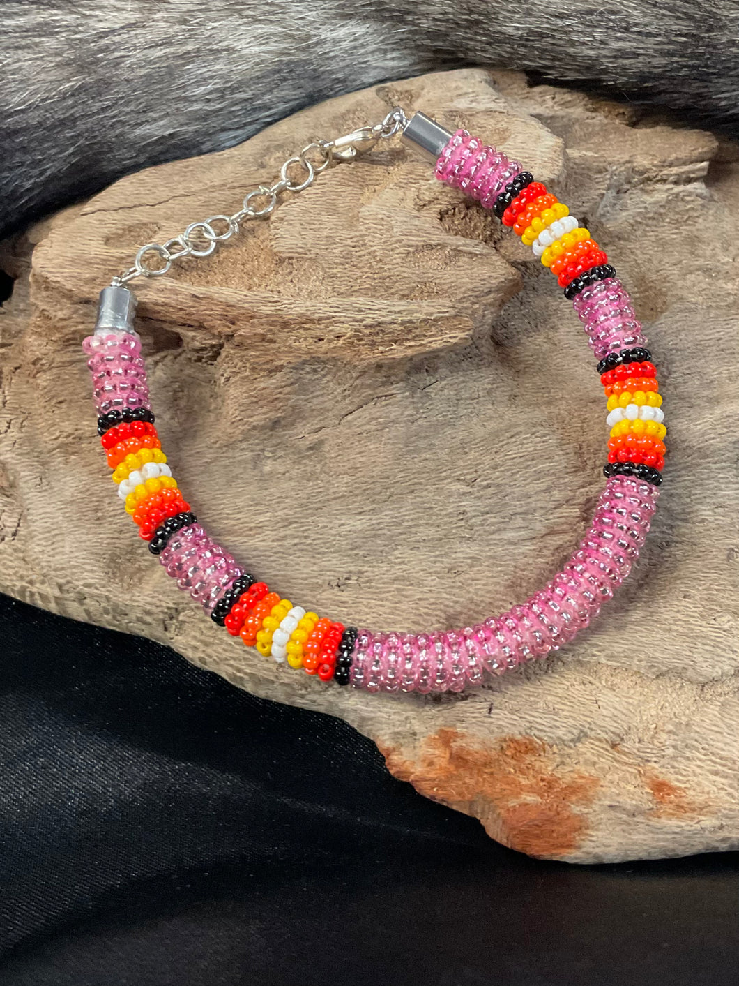 Hand Beaded Cord Bracelet