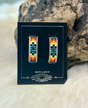 Sterling Silver Beaded Hoop Stud Earrings