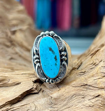 Sterling Silver Men’s Ring w/ Kingman Turquoise size 10