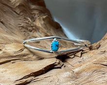 Sterling Silver w/ Kingman Turquoise Baby Cuff
