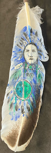 Original Painted Feather by Seth Kingfisher