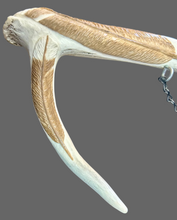 Hand Carved Elk Antler Eagle Wall Decor 29"