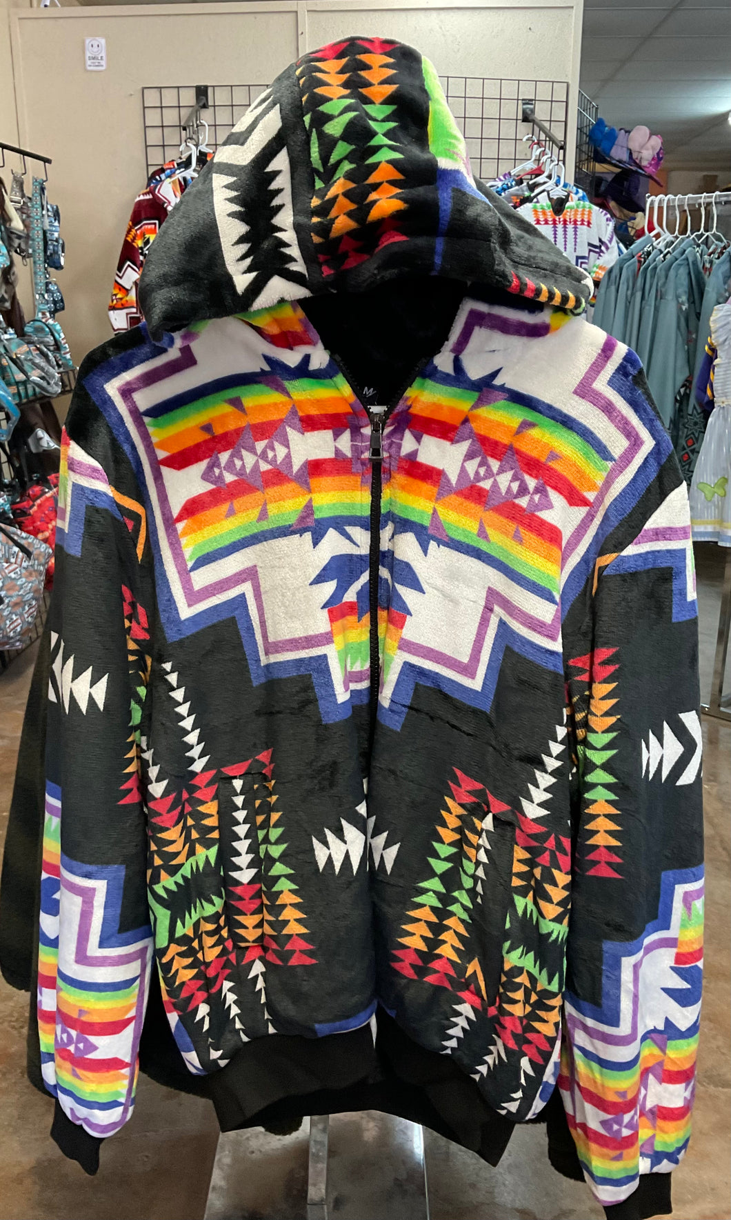 Native Print Adult Hooded Jacket