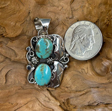 Sterling Silver Pendant w/ Nevada Green Turquoise
