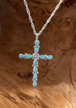 Sterling Silver w/Opal Cross Necklace