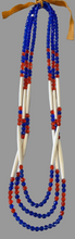 38" 3-Strand Hairpipe & Glass Bead Necklace