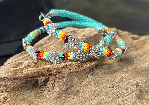 Beaded Hoop Earrings