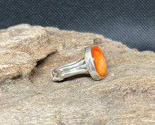 Orange Spiny Shell Sterling Silver Ring (Size 8)