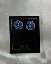 Beaded Round Stud Earrings