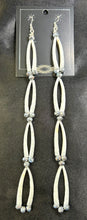Dentalium Shell Four Tier Dangle Earrings 7"