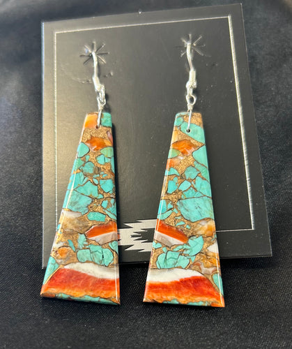 Copper Oyster Turquoise Earrings