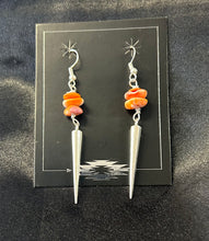 Orange Spiny Dangle Earrings