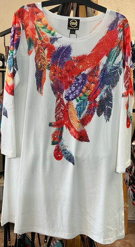 3/4 Length Sleeve Feather Shirt