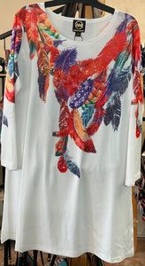 3/4 Length Sleeve Feather Shirt