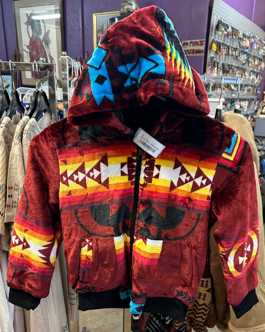 Native Print Kids Hooded Jacket