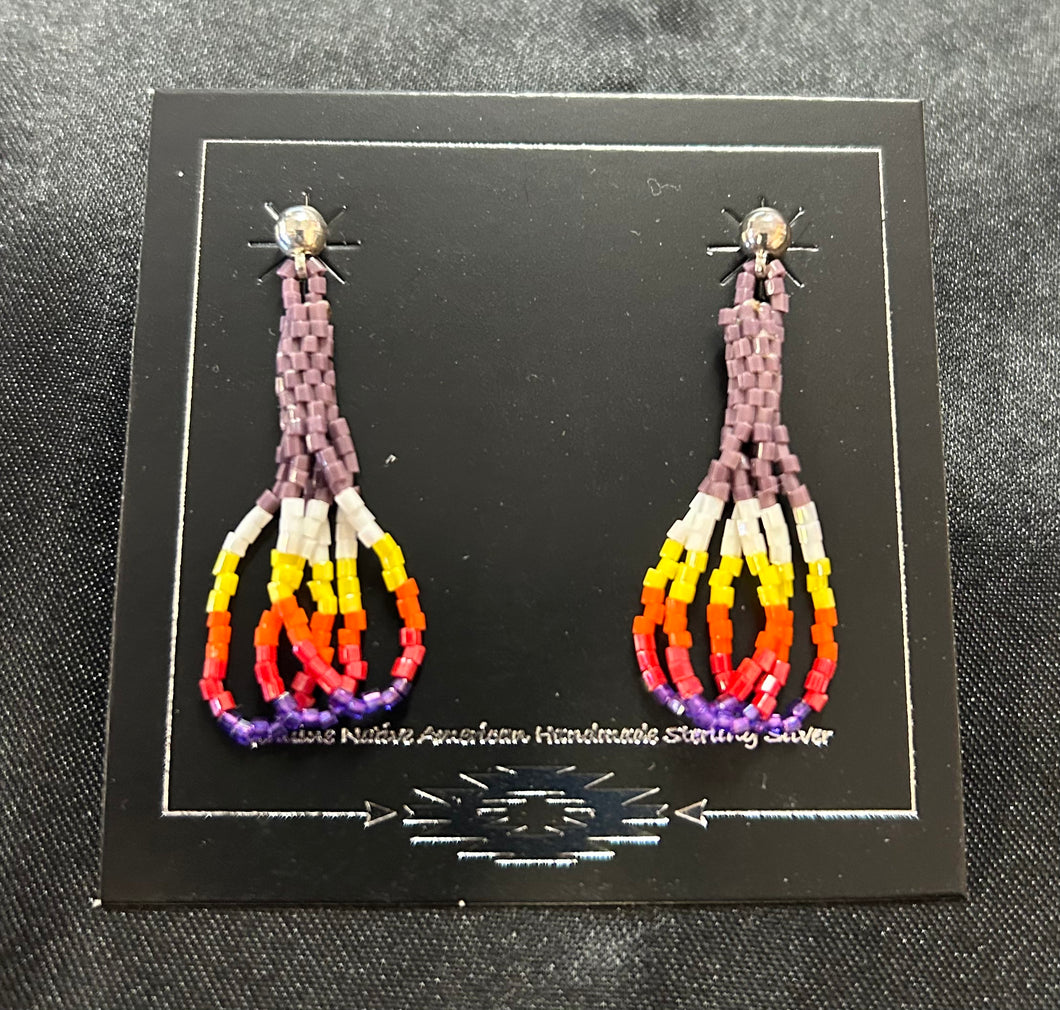 Hex Bead Stud Earrings