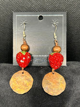 Strawberry Copper Earrings 2.25"