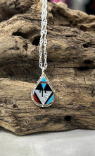 Sterling Silver Multi-Stone Inlay Necklace 24"
