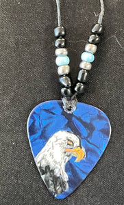 Original Painting on Guitar Pick Necklace By Seth Kingfisher