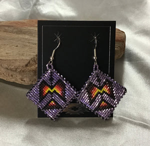 Hex and Delica Beaded Earrings
