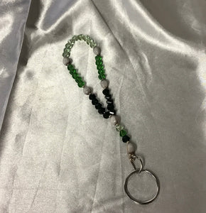 Glass Bead Wristlet Keychain