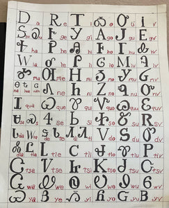 Hand Drawn Cherokee Syllabary