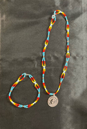 Necklace W/Bigfoot Charm and Bracelet Set