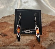 Beaded Feather Dangle Earrings