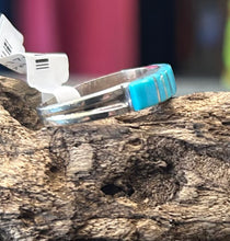 Sterling Silver Inlay Ring w/ Sleeping Beauty Turquoise size7.5