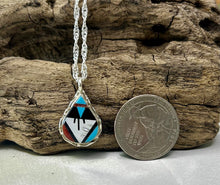 Sterling Silver Multi-Stone Inlay Necklace 24"