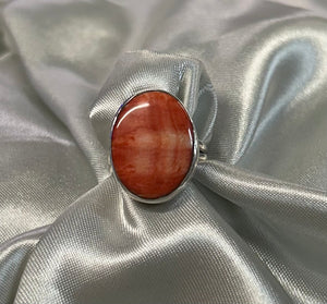 Orange Spiny Sterling Silver Ring