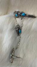 Sterling Silver w/ sleeping Beauty Turquoise Slave Bracelet w/size 7 Ring