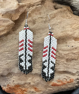 Brick Stitch Beaded Dangle Earrings
