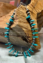 Navajo Pearl Sterling Silver Bracelet w/ Chunk Turquoise