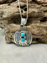 Sterling Silver Thunderbird Necklace w/ Sleeping Beauty Turquoise 20"