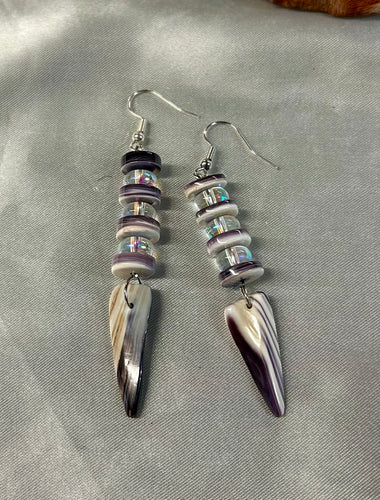 Wampam Shell Dangle Earrings